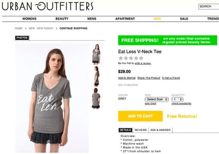 Voices of Female Celebrities on Body Image - Providence Life Coaching & Spiritual Training - zero is not a size -eat_less urban outfitters
