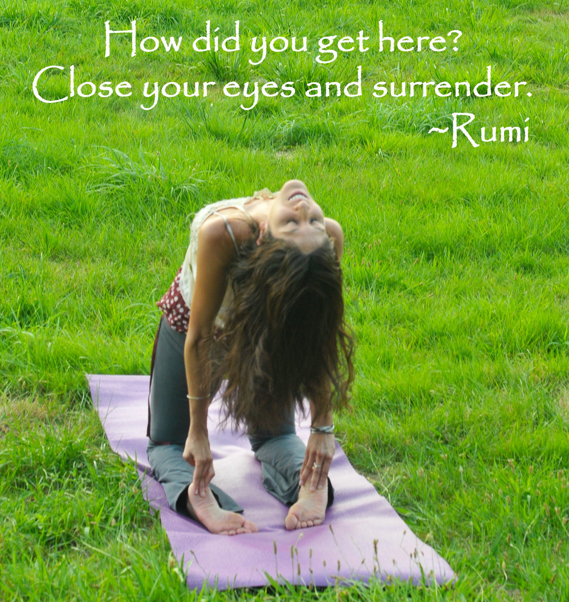 Drugs Don’t Cause Addiction Video - Providence Holistic Counseling Services -Surrender-Rumi- woman Yoga Grass